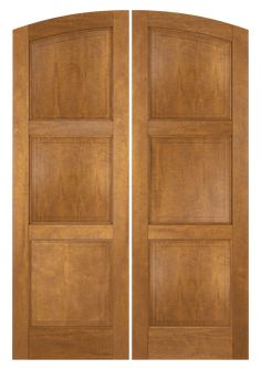 an open wooden door with two panels on each side and one panel at the top