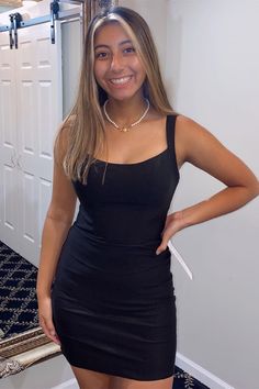 Elevate your homecoming look with the Short Square Neck Black Satin Tight Hoco Dress. This dress features a flattering square neckline, perfect for showcasing your favorite accessories. It is made from luxurious jersey fabric, the pleated embellishments add a touch of sophistication and texture to this dress. The black color is timeless and elegant, while the hot pink option adds a vibrant pop of color for those looking to make a bold statement. Details: Silhouette: Sheath style Fabric: Jersey F Elegant Spaghetti Strap Bodycon Dress For Homecoming, Fitted Mini Dress With Square Neck For Homecoming, Elegant Fitted Bodycon Dress For Homecoming, Elegant Stretch Mini Dress With Scoop Neck, Elegant Square Neck Mini Dress For Homecoming, Square Neck Bodycon Dress For Night Out, Elegant Bodycon Dress With Scoop Neck, Black Scoop Neck Bodycon Party Dress, Elegant Scoop Neck Mini Dress For Party