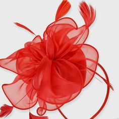 So Delicate, Pretty, And Feminine. Perfect For The Upcoming Holidays For Parties, Receptions, Luncheons, Dinners, Church, Brunch, Tea Parties And More! Flexible And Versatile. Wear With A Headband Or A Clip. From Beloved Millinery's Holiday Collection. Elegant Red Headband As A Gift, Adjustable Red Mini Hat For Holidays, Red Spring Hat Headpiece, Red Mini Hat For Spring Party, Red Spring Hat For Gift, Red Mini Hats For Summer Races, Red Spring Hat As Gift, Red Headband For Evening, Red Hats For Spring Gifts