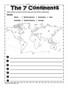 the 7 continents worksheet