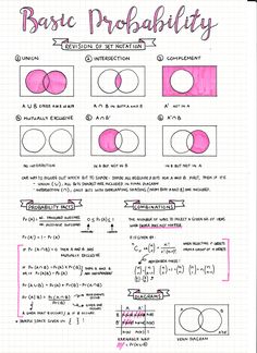 a sheet of paper that has some writing on it with the words basic probability