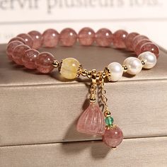 Casual Rose Quartz Jewelry Gift, Natural Stones Crystal Bracelet For Meditation, Casual Gemstone Bracelets For Gifts, Casual Pink Bracelets With Natural Stones, Casual Crystal Bracelet With Natural Stones As A Gift, Casual Crystal Bracelet With Natural Stones For Gift, Pink Beaded Bracelets For Meditation, Casual Natural Stone Crystal Bracelet As Gift, Casual Rose Quartz Bracelets For Gifts