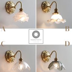 four different types of lights on the wall