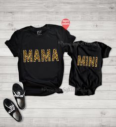 Mommy and Me Outfits Mama and Mini Shirts Mini Me Shirt | Etsy Fitted Family Matching Tops With Name Print, Black Shirt With Graphic Print For Family Matching, Black Family Matching T-shirt With Name Print, Black T-shirt With Name Print For Family Matching, Black Cotton Family Matching Shirt, Black Cotton Shirt For Family Matching, Family Matching Black Screen Print T-shirt, Family Matching Printed Cotton Tops, Black Family Matching T-shirt With Screen Print