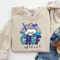 Chef Sweatshirt, Custom Chef Name Sweater, Yes Chef Shirts, Cooking School Shirts, Cooking Lover T-Shirt,Best Chef Gift,Personal Chef Shirt ---How To Order --- 1-) Please, check and review all photos 2-) Choose your t-shirt size and color 3-) Click add to cart. You can go back to add more product 4-)Click "Proceed to check out" 5-)When you check out, you can add a note to seller for any request ---Production and Shipping--- * High quality and super soft, comfortable shirt. Made with top-of-the-l Yes Chef, Chef Shirt, Name Sweater, Chef Shirts, Cooking Lover, Personal Chef, Chef Gifts, Best Chef, Cooking School