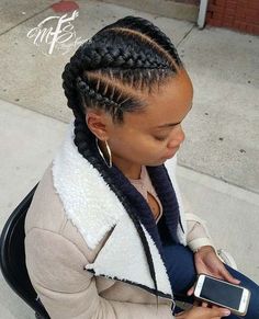 Womens Feed In Braids, 2-4 Feed In Braids, 4braids Hairstyle Black Women, Cornrows Into Low Bun, Six Cornrows Braids, Braided Up Do For Black Women, 4 Cornrows Braids Black Women, 4 Feed In Braids Hairstyles, 2 Feedin Braids