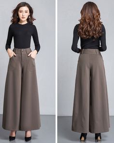 * A wide leg skirt shaped pants, made of quality cotton blends, very smooth and comfortable. * With two pockets, they are big enough for your hands. * A-line shape, make you look more taller and thinner. * Material: 92% polyester, 8% spandex * Let us know your usual size in your country and your overall height. * Can custom make waist size and length. * Size: True to US size, US 0-US 20 are available, you can let us know your usual size and height in your order. * Shipping: Free shipping Process Fall Cotton Wide Leg Pants Full Length, Fall Cotton Wide Leg Full Length Pants, Fall Full-length Cotton Wide Leg Pants, Wide Leg Bottoms For Fall, Wide-leg Harem Pants With Pockets, Wide Leg Harem Pants With Pockets For Fall, Baggy Wide Leg Harem Pants For Fall, Non-stretch Wide Leg Harem Pants With Side Pockets, Full Length Cotton Wide Leg Pants