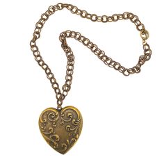 This heart necklace features a large vintage inspired heart medallion. the necklace is 22" in length and closes with a toggle clasp. The heart is 2.25" wide and 2.5" in length. It is perfect for anyone who loves vintage and also the cottagecore look. Vintage Heart Pendant, Heart Necklace Vintage, Valentine Wedding, Vintage Heart, Necklace Vintage, Toggle Clasp, Vintage Necklace, Heart Necklace, Antique Gold