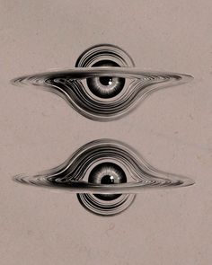 two black and white images with an eye in the middle one is reflecting on water