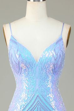 Sparkly Sheath Spaghetti Straps Blue Sequins Short Homecoming Dress with Backless Hoco Dresses Ocean Theme, Homecoming 2024, Otherworldly Beauty, Black Lace Formal Dress, Black Lace Evening Dress, Hoco Ideas, Sparkly Dresses, Homecoming Dresses Sparkly, Prom Dresses Sparkly