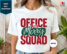 Very Merry Office Squad Shirt, Christmas Office Staff T-Shirt, Office Team Shirts, Office Crew Sweatshirt, Xmas Christmas Matching Shirts ORDERING: 1. Review all photos 2. Choose Size and Color from drop-down menu 3. If personalization box is available, add your text color 4. Add each shirt to cart one at a time 5. Click "Add to Cart" - you can go back to add more products 6. Click "Proceed to Checkout" 7. Add note to seller for any requests * We use several different brand shirts, all of them are premium quality and soft shirts. The brands we send may vary depending on our stock situation. * We guarantee 100% satisfaction. The brands we use in- clude premium quality shirt brands such as Bella Canvas, Gildan Soft Style, Circle, Outlash. BULK DISCOUNTS AND SPECIAL REQUESTS: We offer bulk di Christmas Shirts For Office Staff, Christmas Matching Shirts, Office Team, Christmas Matching, Office Staff, Squad Shirt, Brand Shirts, Team Shirts, Christmas Tees