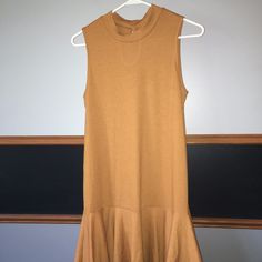 Taupe/Yellow Francesca's Dress. Nwt. Size Medium. Ruffle Bottom. I Definitely Don't Do This Dress Justice. My Mom Is A Lot Smaller Than Me And Has Worn This And It Looks Super Cute On Her! (For Reference I'm Usually A Medium/Large And My Mom Is Usually A Small/Medium) Lace Wrap Dress, Boho Sleeveless Dress, Short Shift Dress, High Neck Lace Dress, Francescas Dresses, Yellow Floral Dress, Olive Green Dresses, Lace Shift Dress, Striped Mini Dress