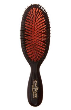 What it is: An ultimate grooming tool developed and patented more than 100 years ago made from the finest, premium-grade boar bristle that is gentle on the hair and scalp.Who it's for: Anyone with fine to normal hair types.What it does: Brushing with a Mason Pearson hair brush is the best way to distribute the natural oils while exfoliating the scalp and stimulating circulation of the hair follicles. The patented pneumatic cushion conforms to the contours of the scalp, which optimizes brushing with minimal effort. 6 3/4" brush length; 3 1/2" head length; 2" width No animals were harmed in the collection of the boar bristle Made in the UK Boar Hair Brush, Boar Bristle Hair Brush, Mason Pearson, Boar Bristle Brush, Hair Follicles, Bristle Brush, 100 Years Ago, Normal Hair, Grooming Tools