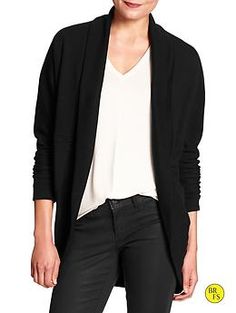 Factory Shawl-Collar Cardigan | Banana Republic Classic Stretch Cardigan For Fall, Classic Stretch Outerwear For Layering, Shawl Collar Cardigan, Collar Cardigan, Shawl Collar, Banana Republic, Women's Blazer, Shawl, Cardigans