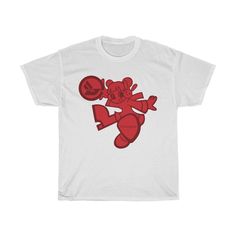 This heavy cotton tee has the classic cotton look and feel. Casual elegance will make it an instant favorite in everyone's wardrobe. .: Classic fit .: 100% Cotton (fibre content may vary for different colors) .: Light fabric (5.3 oz/yd² (180 g/m .: Tear away label .: Runs true to size Red Cotton Pop Culture T-shirt, Red Cotton T-shirt With Character Print, Bjork Homogenic, Red Outfits, Wardrobe Classic, Fits Clothes, Fly Girl, Casual Elegance, G M