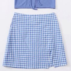 Nwt Romwe Light Blue Gingham Skirt Size M Condition: New With Tags! Please Kindly Request Any Information Needed Before Purchasing. Measurements Available! Always Open To Offers! Follow Us On Instagram @Eternallythrifted Gingham Mini Skort For Spring, Spring Gingham Mini Skort, Trendy Gingham Skirt For Spring, Casual Gingham Fitted Skort, Fitted Gingham Mini Skirt For Summer, Casual Fitted Gingham Skort, Casual Summer Gingham Skirt, Casual Gingham Skirt For Summer, Fitted Gingham Skort For Summer