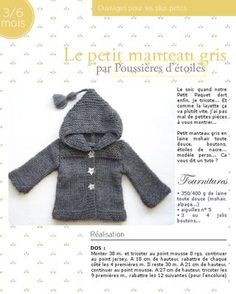 an advertisement for a baby's coat made from knitted yarns and crochet