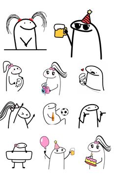 an image of cartoon characters with drinks and balloons