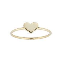 Worn by itself or with other rings, this 14k gold heart stackable ring by LUMINOR GOLD is a lovely addition to your everyday style. Worn by itself or with other rings, this 14k gold heart stackable ring by LUMINOR GOLD is a lovely addition to your everyday style. Metal: 14k gold Packaging: velvety pouch Plating: 14k gold Width: 1 mm Finish: polished Please note, due to the high value of this item, a signature may be required upon delivery. Size: 7. Color: Yellow. Gender: female. Age Group: adult Gold Packaging, Stackable Ring, Gold Heart, Stackable Rings, Heart Of Gold, Everyday Style, Everyday Fashion, Gender Female, Heart Ring