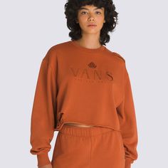 Distressed Logo Crew Sweatshirt | Vans Distressed Logo Crew Sweatshirt Womens Small Jane Clothing, Platform Mary Janes, Sweatpants Shorts, Crew Sweatshirts, Shirt Accessories, Board Shorts, Jacket Tops, Shirt Jacket, Sweatshirts Women