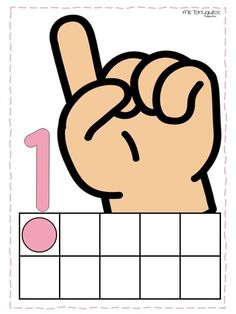 a hand making the number one sign with it's fingers in front of a grid