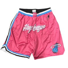 Hoop League Stitched MIA Game Ready Shorts Pink/Wht/Blk Pink Basketball Shorts, Breathable Cotton Sportswear Bottoms, Casual Moisture-wicking Bottoms For Sports Events, Casual Moisture-wicking Bottoms For Sports, Sporty Athletic Shorts With Comfort Waistband For Spring, Cotton Athletic Shorts With Letter Print For Sports, Pink Letter Print Bottoms For Streetwear, Pink Cotton Activewear For Streetwear, Athleisure Bottoms With Go-dry For Sports Events