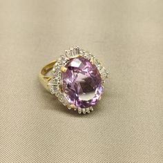 Absolutely Breathtaking! The Cut And Clarity Of The Center Stone Is Far More Beautiful Than Photos Show. Please Ask Any And All Questions Before Making Purchase. This Is A Consignment Piece From A Retired Professional Jewelry Designer, So Please No Lowballers. Ring Is 14k Gold And Size 7.25 Center Stone Size Is 12 X 16mm Ring Weighs 6 Grams Professional Jewelry, Jewelry Designer, Gorgeous Jewelry, Cocktail Ring, Purple Gold, Cocktail Rings, Womens Jewelry Rings, Gold Diamond, Jewelry Design