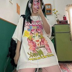 Mitsuri Cosplay, Girls Streetwear, Manga Cartoon, Korean Shorts, Kanroji Mitsuri, Harajuku Women, Shirt Pant, Japanese Harajuku, White Short Sleeve Tops