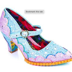 If You Are On The Hunt For Perfect Fairytale Wedding Shoes That Will Transport You To Another Place And Time For Your "Something Blue", These Beauties Are Just For You! I Purchased These "Shortie Bread" Shoes Direct From Irregular Choice, But They Run A Bit Small For Me. I'm A 10.5 Us And Am Usually A 42 Or 43 In Ic Shoes, I Would Need The 43 In This Style As They Are Tight And Narrow At The Toes. My Loss Is Your Gain If You Are A 10.5 Us Or 10us! (Also If You Have These In Any Color In A 43 And Spring Wedding Shoes With Glitter And Closed Toe, Blue Glitter Heels With Round Toe, Irregular Choice Heels, Irregular Choice Shoes, Heels Wedding, Moccasins Style, Green Heels, T Strap Heels, Pretty Princess