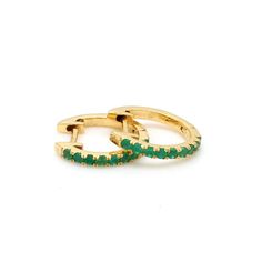 Carv Jewels presents an extraordinary 14K Solid Gold Hoop Earring Studded WithGreen Onyx all over. This breathtaking Earring flaunting with Real naturalGreenOnyx , crafted from 14K Solid Gold for a classic and timeless look. This uniquejewelry will make you look elegant, fit all-occasions, is a must-have piece inyour jewelry collection. Due to the design, they may fit differently on everyperson. They are meant for lobes and may be a large fit for cartilage. Hoopsarereally dainty and that means t Green 14k Gold Hoop Earrings, Elegant Green Huggie Jewelry, Anniversary Huggie Earrings With May Birthstone, Anniversary Gift May Birthstone Round Huggie Earrings, Green Gemstone Small Hoop Jewelry, Elegant Emerald Huggie Hoop Earrings, Green Small Hoop Huggie Earrings For May Birthstone, Hoop Earrings With May Birthstone Gemstone, Dainty Green Huggie Hoop Earrings