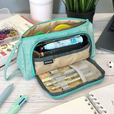 Store all your stationery supplies with our large capacity portable pencil cases. Unzip the front window section to store your pens, pencils and markers.Â The front window design allows you to have easy access to both your writing tools and the main compartment. The main compartment can be used to hold larger items such as calculators, scissors, rulers, a stapler, white-out and highlighters. Two back pockets can hold items such as sticky notes, business cards and tape. A strap on the side allows Front Window Design, Lace Tape, Pencil Case Stationery, Spa Gifts Set, Baby Hair Accessories, Power Banks, Pens Pencils, Pencil Cases, Usb Drive