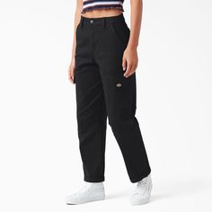 Dickies Women's Cropped Cargo Pants deliver all the utility of a traditional cargo pant paired with perfectly feminine styling. Sturdy with a bit of stretch, nothing is going to stop you from showing up for every adventure. Dickies Cropped Pants, Dickies Women Pants, Black Dickies Cargo Pants Outfit, Womens Dickies Pants, Cargo Work Pants Women, Black Dickies Pants Outfits Women, Brown Dickies Pants Outfits Women, Dickies Cargo Pants Outfits Women, Womens Dickies Outfit