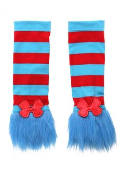 PRICES MAY VARY. Officially licensed Dr. Suess glovettes 100% Polyester Blue and red striped gloveletts Fuzzy blue fur along the end with a red bow above Officially licensed Mischief Makers, Fairy Tale Costumes, The Cat In The Hat, Start Running, Cat In The Hat, 3d Object, How To Start Running, Easy Halloween, Red Bow