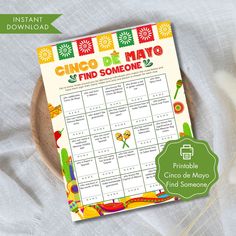 Cinco de Mayo Find Someone Printable Game 8.5x11 Mexican Party Games, Fiesta Games, Student Appreciation, Game Birthday Party, Office Party Games, Authentic Mexican Food, Name Game, Bridal Shower Banner, Printable Party Decorations