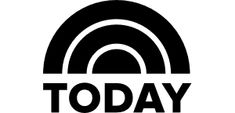 the today logo is shown in black and white