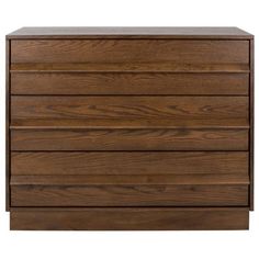 the chest of drawers is made from wood and has three drawers on each side, one with