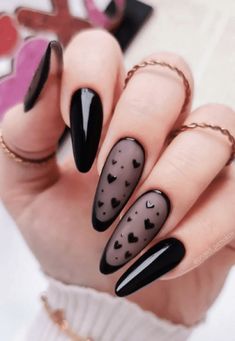 85+ Valentine's Day Nail Designs To Set Your Heart Aflutter - Gothic Inspired Nails, Gothic Summer Nails, Summer Stiletto Nails Ideas, Manga Nails, Vampy Nails, Gothic Nail Art, Unghie Nail Art, February Nails, Gothic Nails