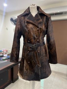 "Product Description * Item: Women Soft Leather Trench Coats Basic Long coat Female Slim Fit    Coat Jackets    * Condition: 100% Brand New * Color: Custom    * Size:  UK Size Large    Bust:   23\"    Waist:     21.50\"    Shoulder:   18.50\"    Sleeves:    25.5\"    Back Length:  37\" * Package:1pc Jacket (without any accessories ）    Please note: 1.Please allow a little error due to manual measurement. 2.The color maybe a little difference because of the light, screen reflection etc. 3.We can Brown Leather Long Fur Coat, Brown Leather Fur Coat For Workwear, Leather Long Fur Coat For Fall, Leather Trench Coat Woman, Slim Fit Coat, Lamb Leather Jacket, Long Leather Coat, Vintage Leather Jacket, Leather Trench Coat