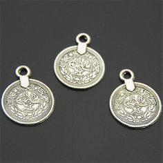 30PCS  Silver Color Coin Shaped Round Charms Carved Figure Charms Pendants DIY Necklace Jewelry Diy Collier, Pendant Diy, Silver Coin, Diy Pendant, Silver Coins, Diy Necklace, Diy Handmade, Necklace Jewelry, Quality Jewelry