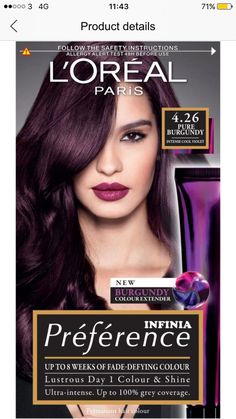 Untitled Pelo Color Borgoña, Hair Color Names, Burgundy Hair Dye, Loreal Hair Color, Schwarzkopf Hair Color, Loreal Hair