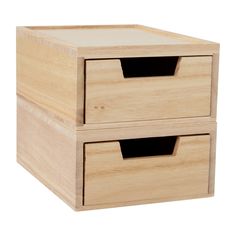 two wooden drawers sitting side by side