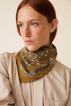 Made of 100% cotton, it stands out for its finishes with rolled edges. The square shape makes it a versatile accessory, easy to wear every day. WHY WE LOVE IT France and India meet at Moismont. The scarves are made in the Indian tradition, and imbued with a comforting and friendly softness. The designs are made by Adrien Testard, textile designer based in Paris. A need for authenticity and a return to basics tinged with a desire to escape, a bit from elsewhere in the middle of deep roots. DETAIL Bright Scarf, Derek Rose, Deep Roots, Bella Dahl, Only Hearts, Knit Shoes, Textile Designer, Denim Accessories, Aarhus