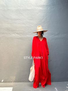 Dubai Wedding Guest Outfit, Free Size Long Kaftan For Summer, Flowy Floor-length Summer Kaftan, Free Size Long Summer Kaftan, Red Long Sleeve Boho Dress For Beach, Red Long Sleeve Maxi Dress For Beach Cover-up, Summer Maxi Kaftan Dress, Summer Tunic Kaftan Dress, Summer Tunic Style Kaftan Dress