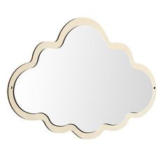 a mirror that is shaped like a cloud with an oval frame on the top and bottom