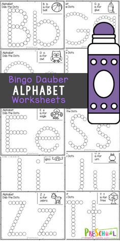 the alphabet worksheet with an image of a bottle and letters on it,