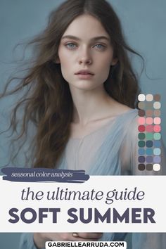 Unleash the beauty within with our comprehensive Soft Summer Seasonal Color Analysis Guide. Learn how to determine if you belong to this cool-toned and muted color group, and explore the Soft Summer Palette with its delicate and sophisticated shades. Discover the Soft Summer qualities and find inspiration for your makeup and outfit ideas that will complement your unique features. From chic and elegant to casual and playful, our guide has it all. Let your true colors shine and elevate your style Soft Summer Contrast, Soft Summer Metals And Stones, Make Up For Soft Summer Type, Soft Summer Deep Outfits, Color Analysis Summer Soft, Soft Summer Color Palette Hair Colour, Soft Summer Makeup Ideas, Cool Tone Summer Outfits, Shaded Soft Summer Color Palette