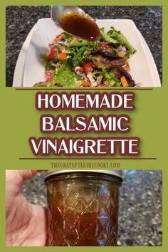 homemade balsamic vinaigrette in a mason jar