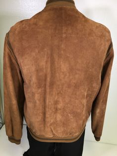 "This is a Light Weight nubuck buttery soft leather jacket. LINING (Full or Partial): f Measurements Chest: (Across chest armpit to armpit, doubled): 46\" Overall Length:26\" Sleeves (From outer edge of shoulder to outer cuff of sleeve): 26\" Shoulders (Across top of Shoulders): 18\"" Classic Leather Jacket With Suede Overlays, Brown Leather Jacket With Suede Lining, Classic Brown Leather Jacket With Suede Lining, Casual Leather Jacket With Suede Overlays, Brown Leather Jacket With Suede Overlays, Casual Suede Leather Jacket With Suede Overlays, Casual Suede Jacket With Suede Overlays, Casual Leather Outerwear With Suede Overlays, Casual Suede Leather Jacket With Overlays