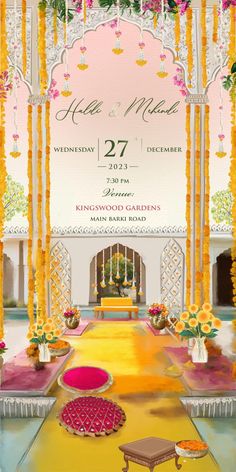 Vintage Invitation Card Design, Indian Wedding Invite Ideas, Wedding Invitation Elements, Wedding E Invite Indian, Haldi Invite Template, Kirtan Invite, Mehndi Ceremony Invitation Card, Haldi Ceremony Card, Haldi Wedding Invitation