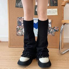 SPECIFICATIONS Material: PolyesterMaterial: AcrylicPattern Type: AnimalGender: WOMENItem Type: Leg WarmersName: Sweet Lace Leg Warmerspackage: 1*pair of leg warmersSize: ONE SIZEUse for: new year's gift,boots socks,cosplay,y2k,lolita,Japanese JKMaterial: knit+cottonColor: white.blackstyle: Jk lolita,Japanese,Harajuku,kawaii,cute,sweet Item Type: leg warms, boots socks Material: Knite+Cotton Size: One Size Fits Most : Women Shoe US 5 ~ 8 / EU 36 ~ 39 / UK 2.5 ~ 5.5 / Asian 220 ~ 250 Color: white,black,dark leopard, light leopard print, pink, small flowers,Black wool, white wool, cow pattern, zebra pattern Weight: 150g Package List: 1 * pair leg socks Suitable : winter boots socks,cosplay,Jk lolita, JK clothing accessories, Japanese pile socks Note: 1. The actual color maybe a little differe Trendy Black Knee-high Socks For Winter, Winter Ruffle Socks, Fitted Ruffled Bottoms For Winter, Black Casual Leg Warmers For Spring, Black Casual Spring Leg Warmers, Black Mid-calf Bottoms For Spring, Casual Black Leg Warmers, Black Knee-high Winter Socks, Fitted Black Leg Warmers For Winter